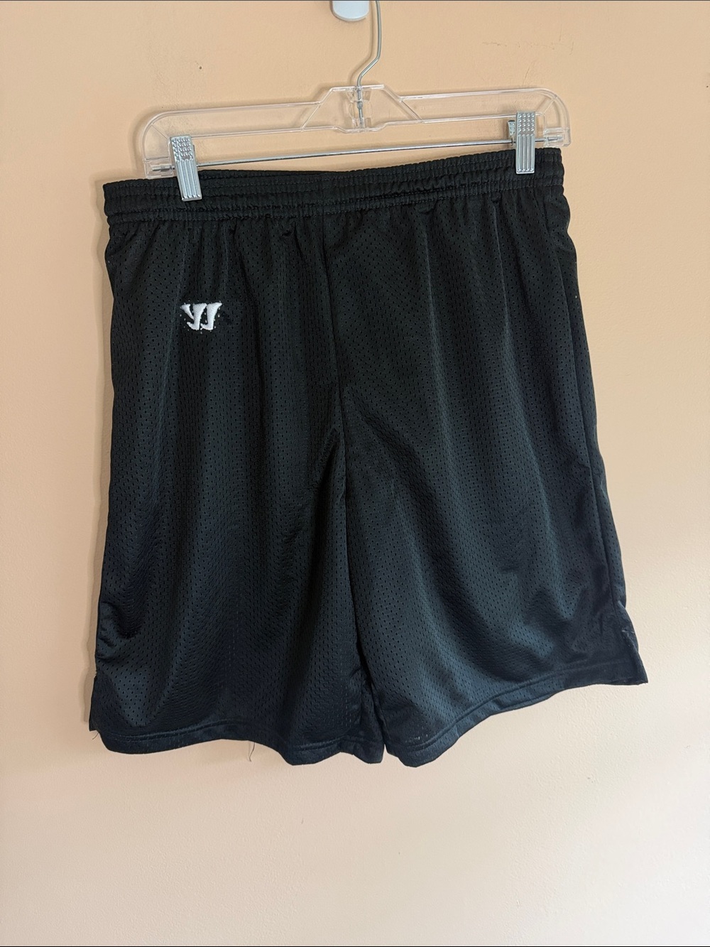 Black Athletic Mesh Shorts with Elastic Waist
